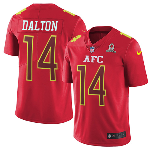 Nike Bengals #14 Andy Dalton Red Men's Stitched NFL Limited AFC Pro Bowl Jersey